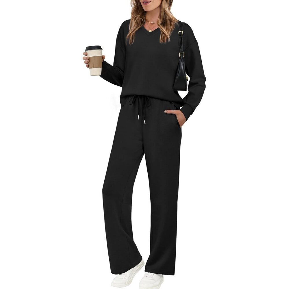 Women Lounge Sets V Neck 2 Piece Comfortable Cozy Casual Fall Winter